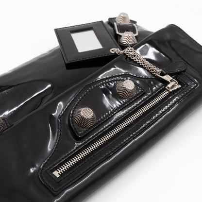 Giant 12 Fold Over Clutch Black Patent Leather