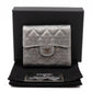 Small Classic Flap Wallet Pixel Effect Leather Silver