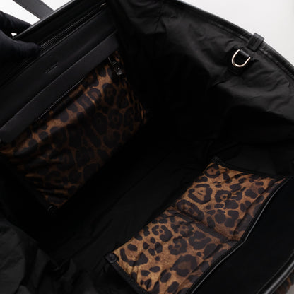 Large Leopard Puffer Tote Bag