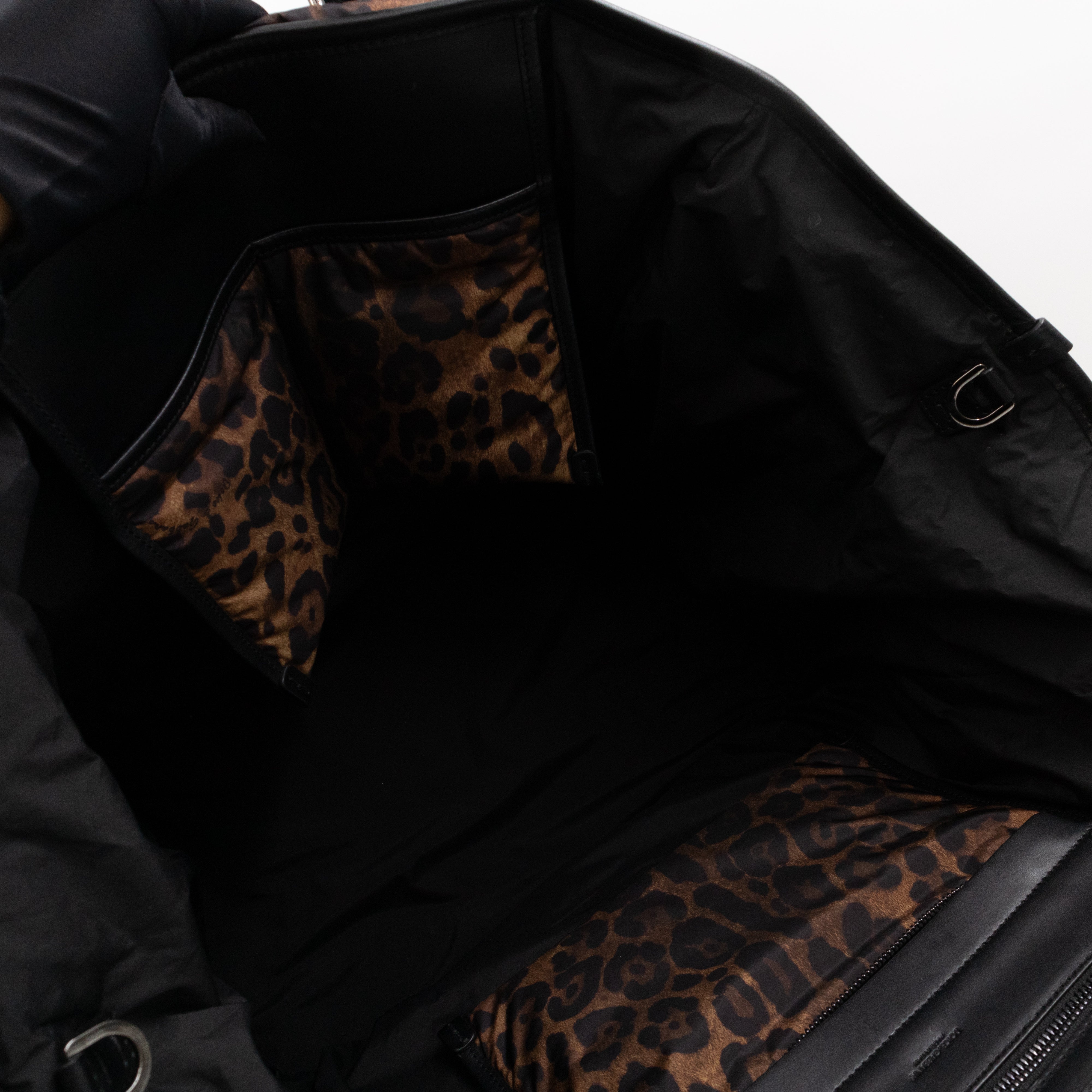 Large Leopard Puffer Tote Bag
