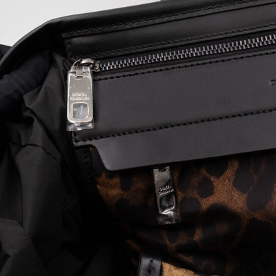 Large Leopard Puffer Tote Bag