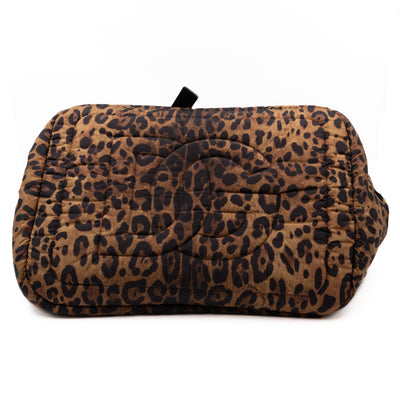 Large Leopard Puffer Tote Bag
