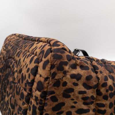 Large Leopard Puffer Tote Bag