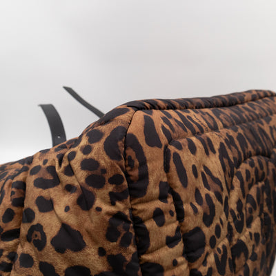 Large Leopard Puffer Tote Bag