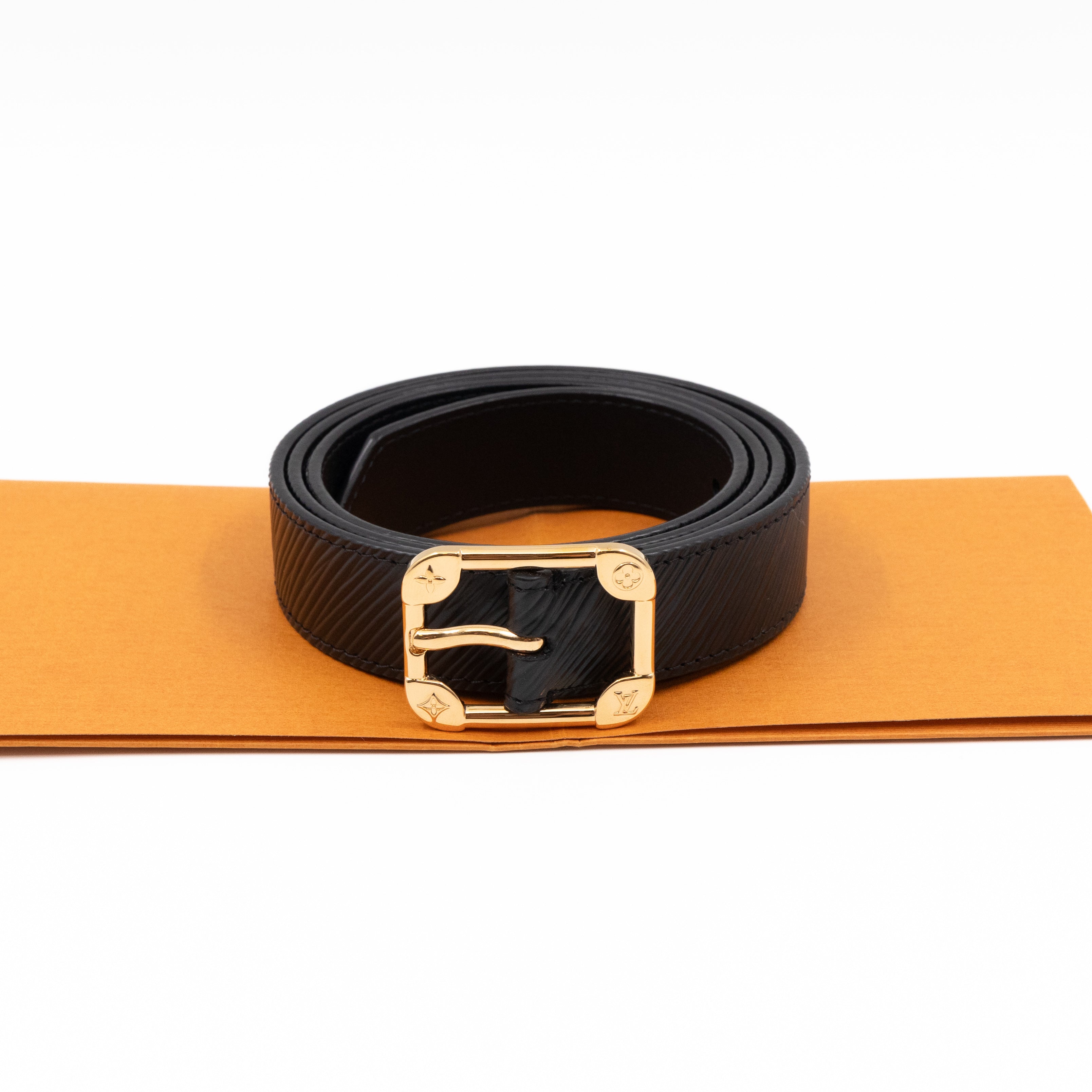 Malletier Belt 25 mm 90 cm Black Epi Leather