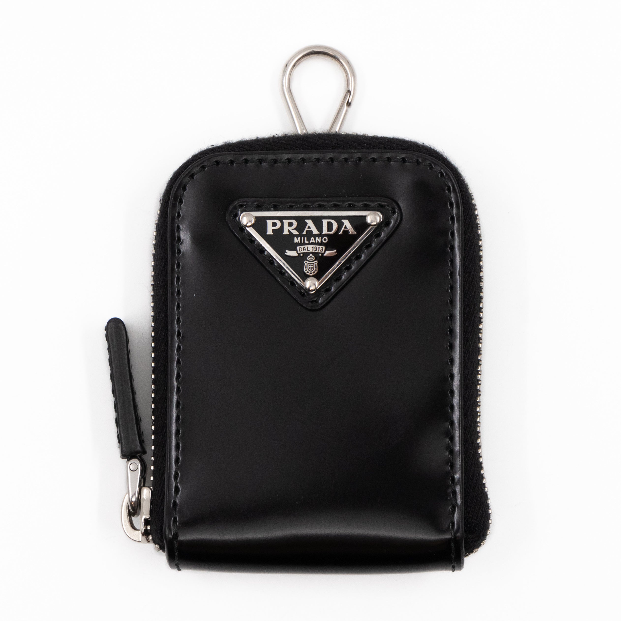 Coin Purse Pouch Black Leather