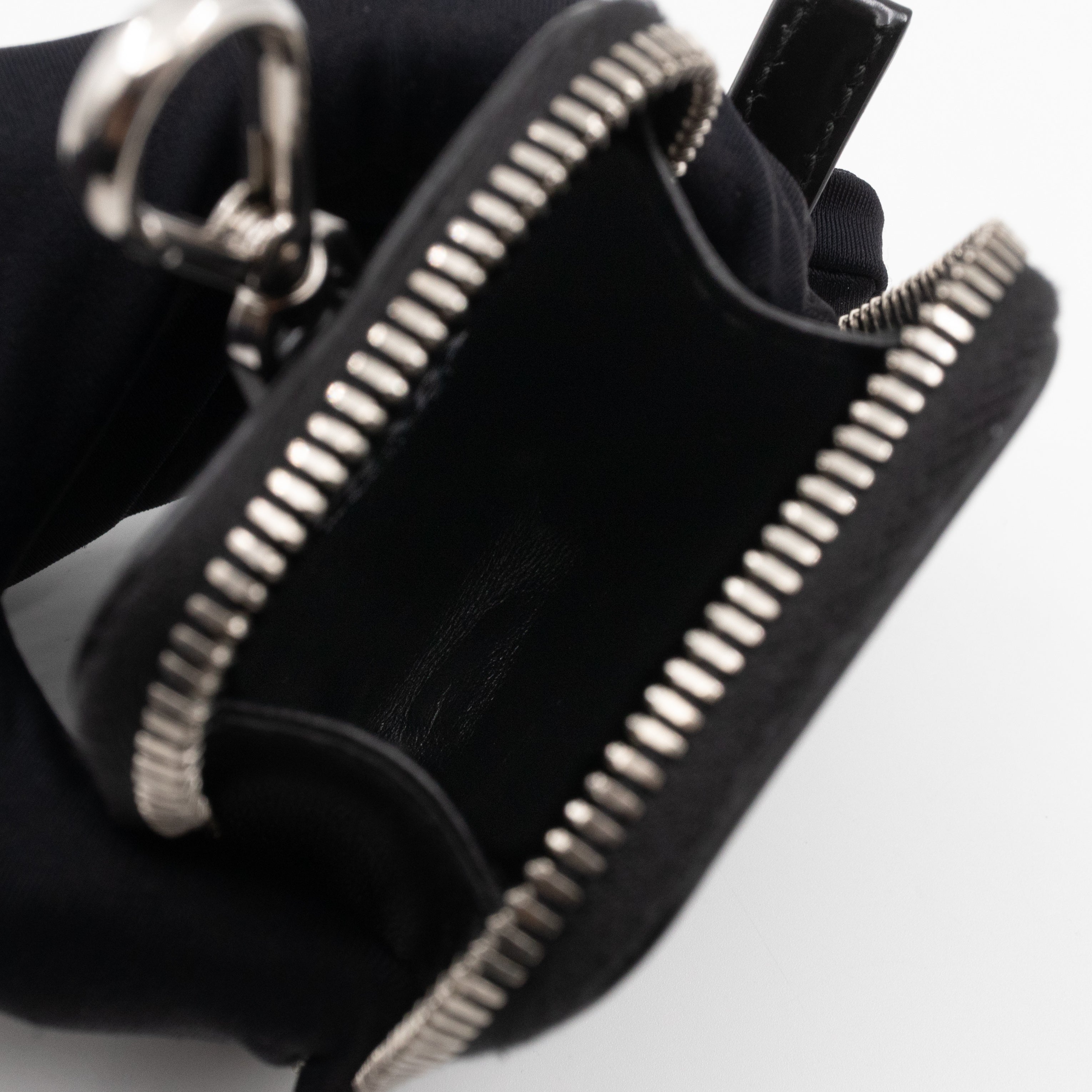 Coin Purse Pouch Black Leather