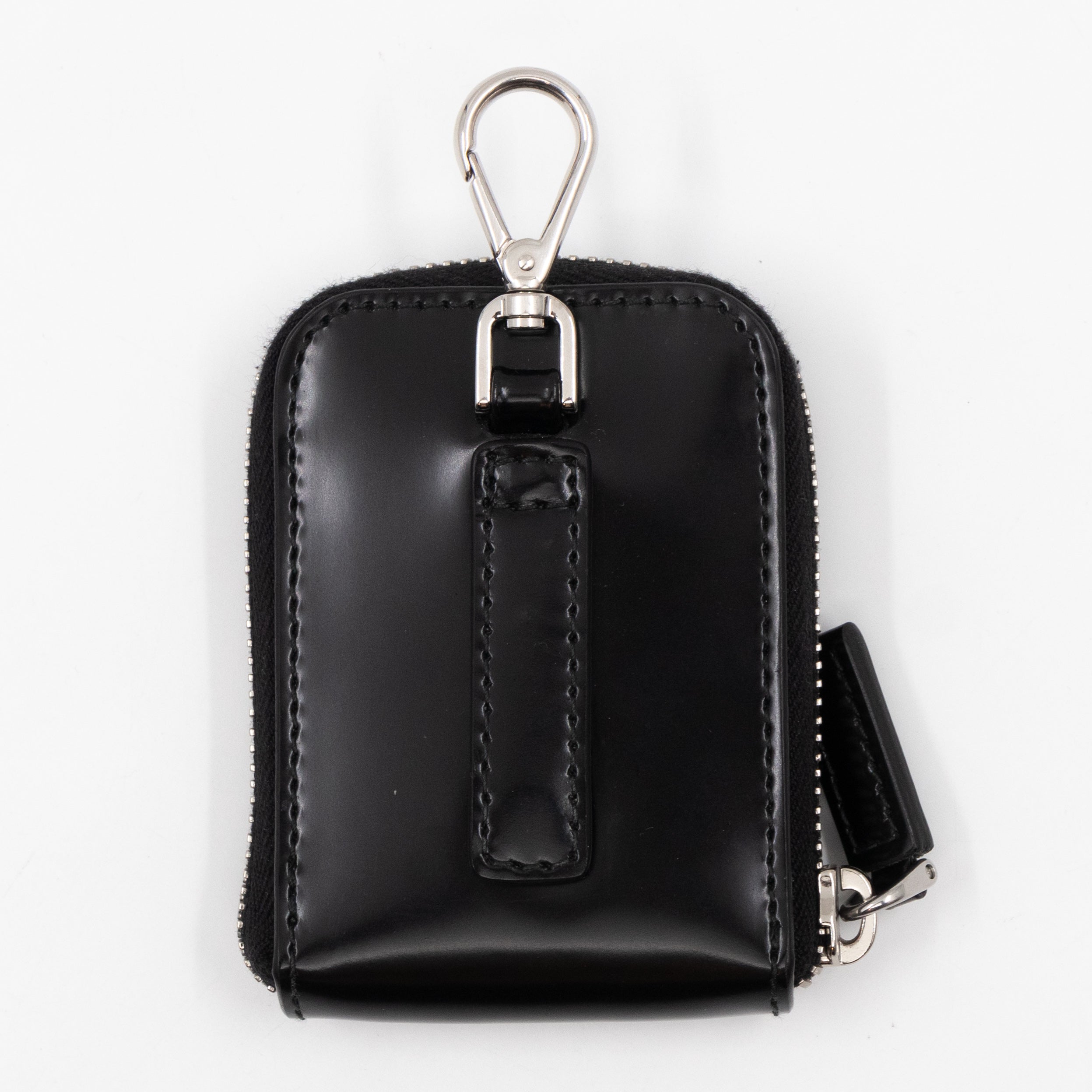 Coin Purse Pouch Black Leather