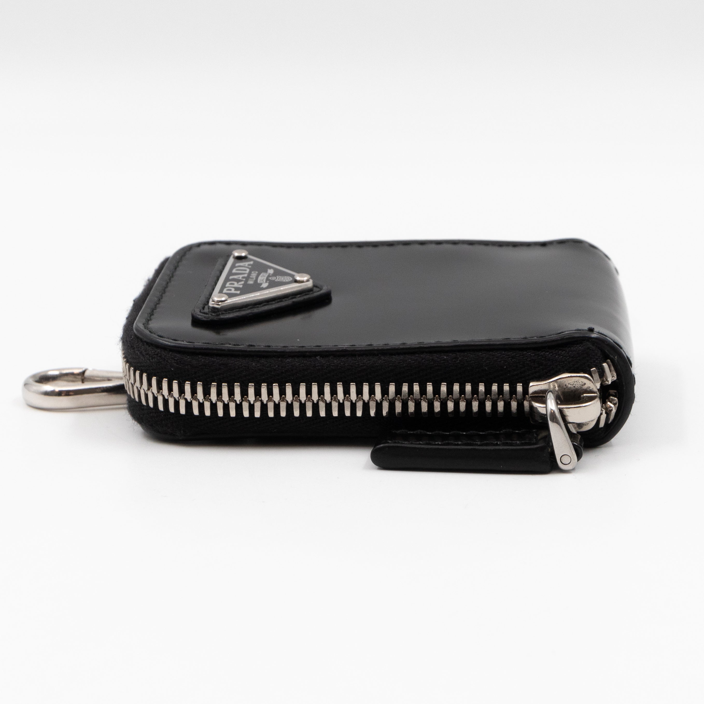 Coin Purse Pouch Black Leather