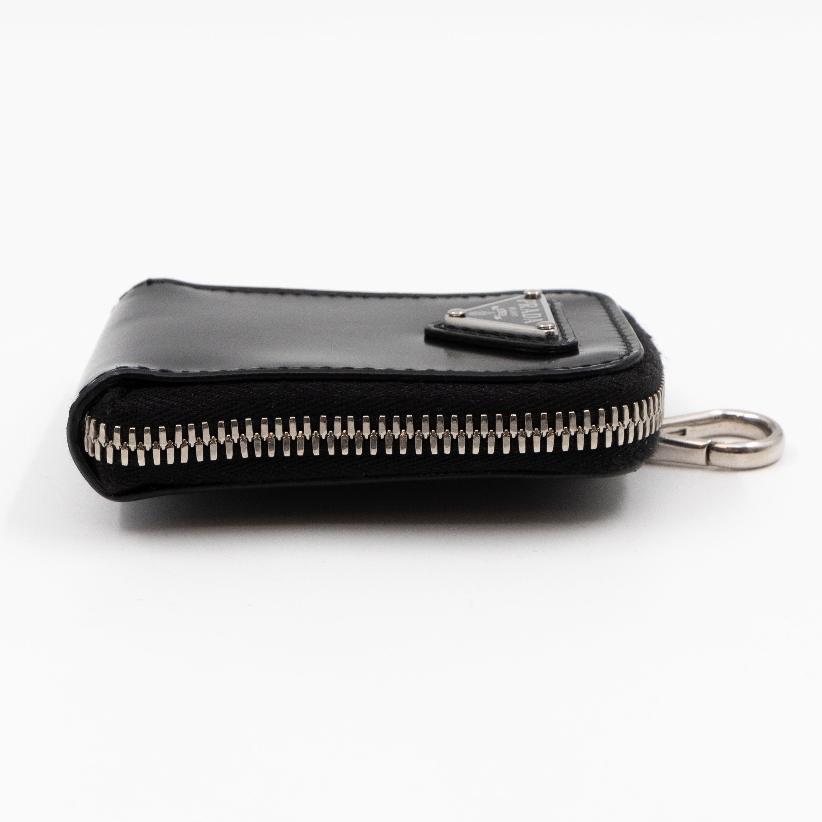 Coin Purse Pouch Black Leather