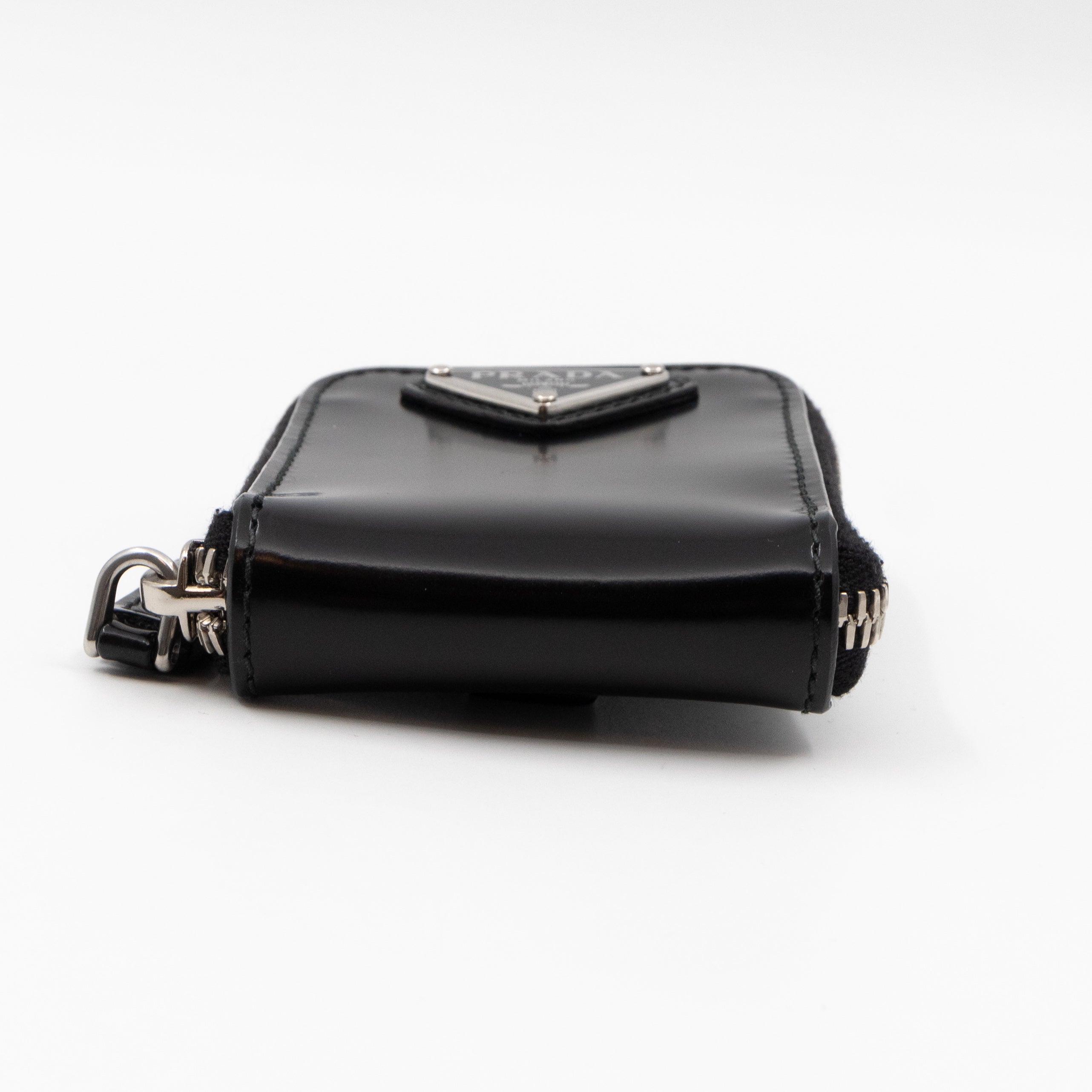 Coin Purse Pouch Black Leather