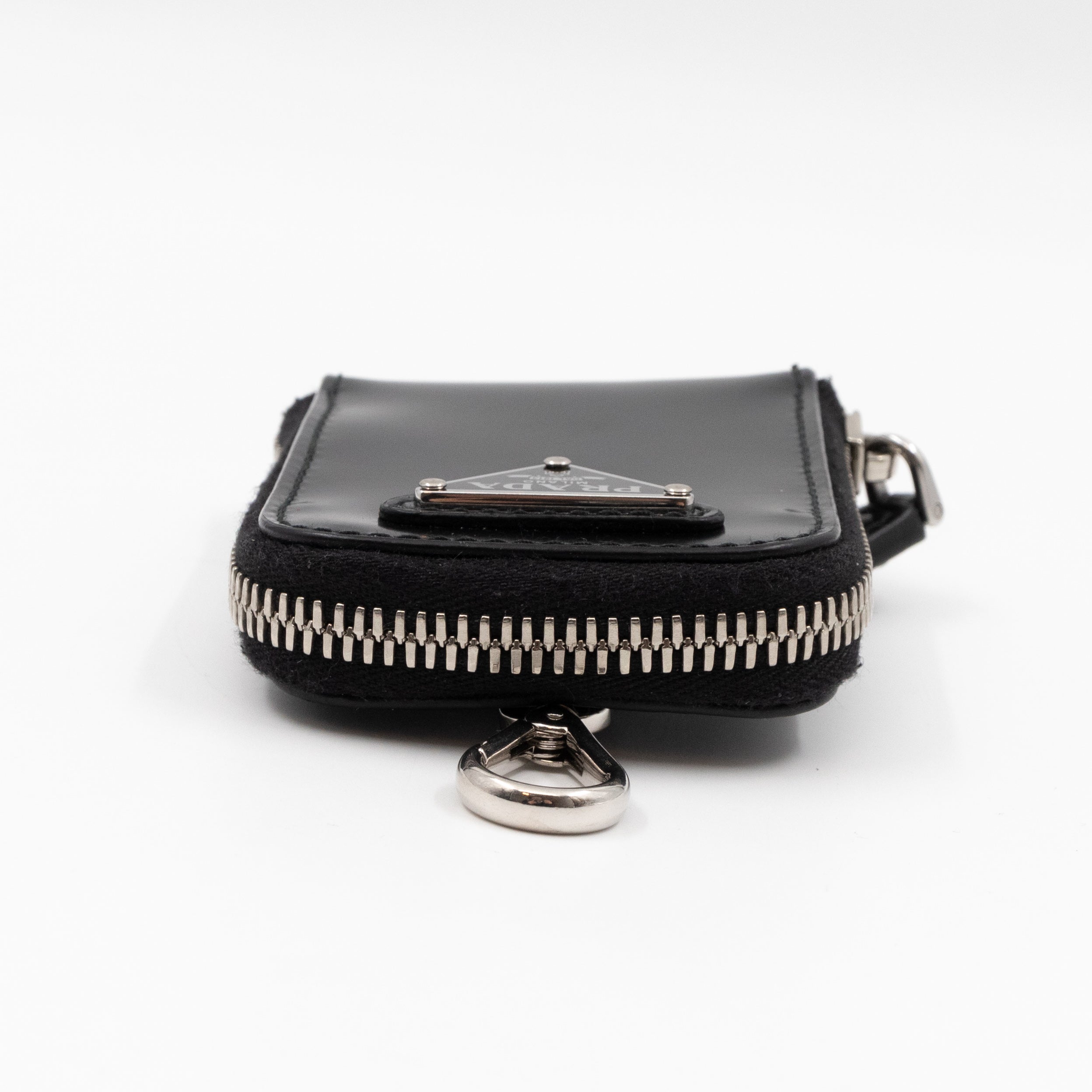 Coin Purse Pouch Black Leather