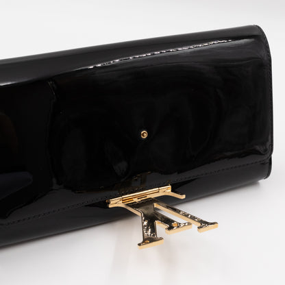 Louise Clutch Black Vernis Gold