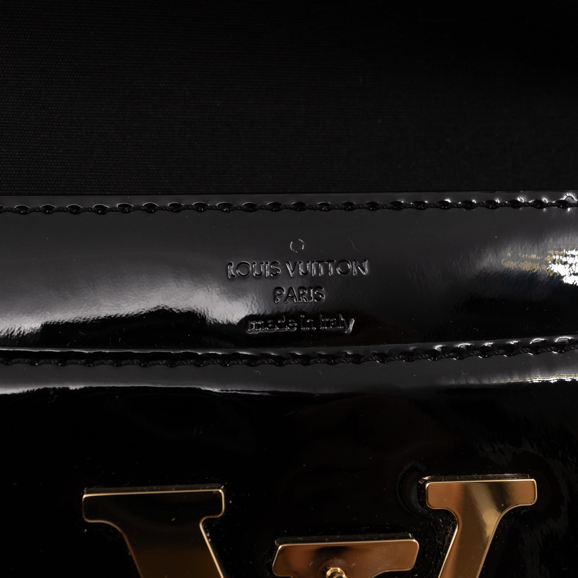 Louis Vuitton Louise Clutch Black Patent Leather - Luxury Helsinki