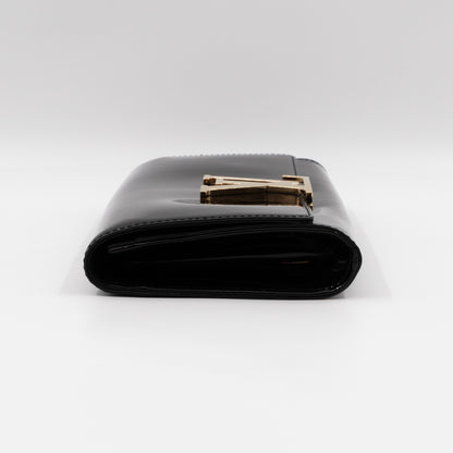 Louise Clutch Black Vernis Gold