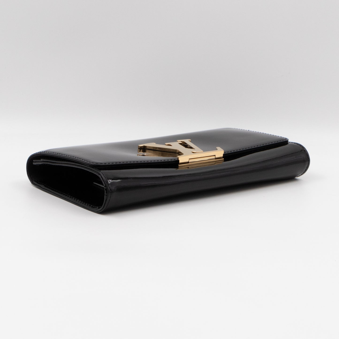 Louise Clutch Black Vernis Gold