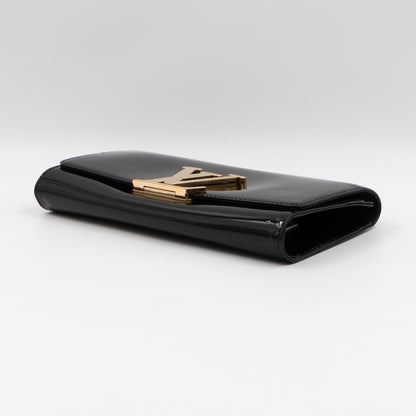 Louise Clutch Black Vernis Gold