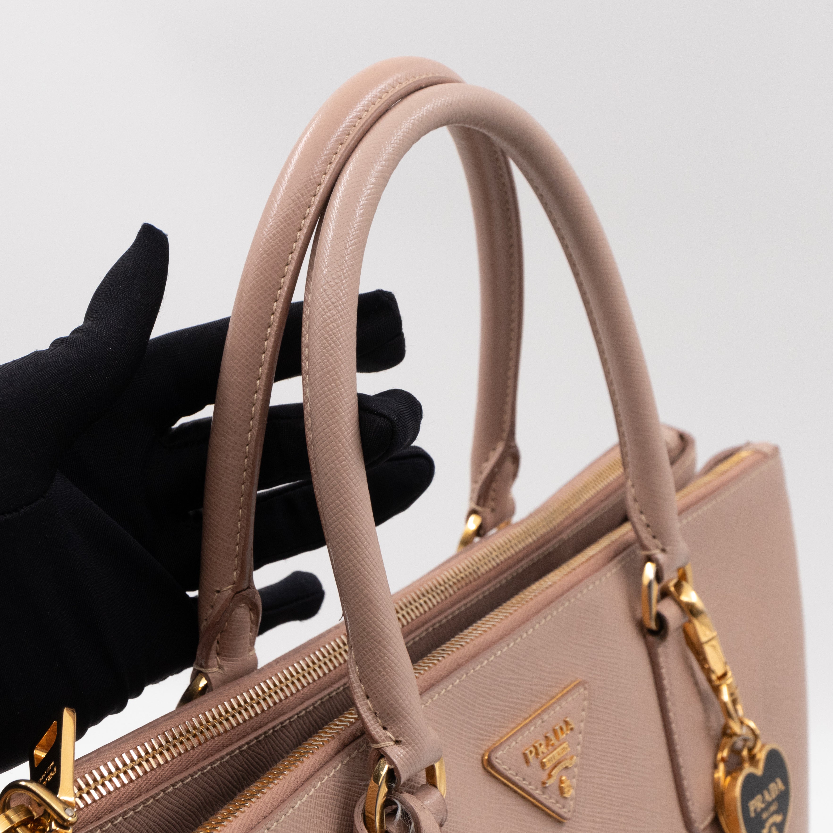Galleria Large Double Zip Light Pink Saffiano