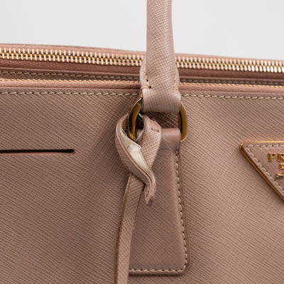 Galleria Large Double Zip Light Pink Saffiano