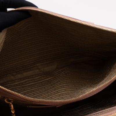 Galleria Large Double Zip Light Pink Saffiano