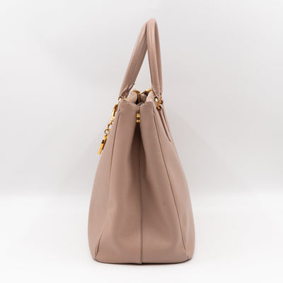 Galleria Large Double Zip Light Pink Saffiano