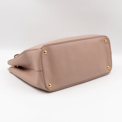 Galleria Large Double Zip Light Pink Saffiano