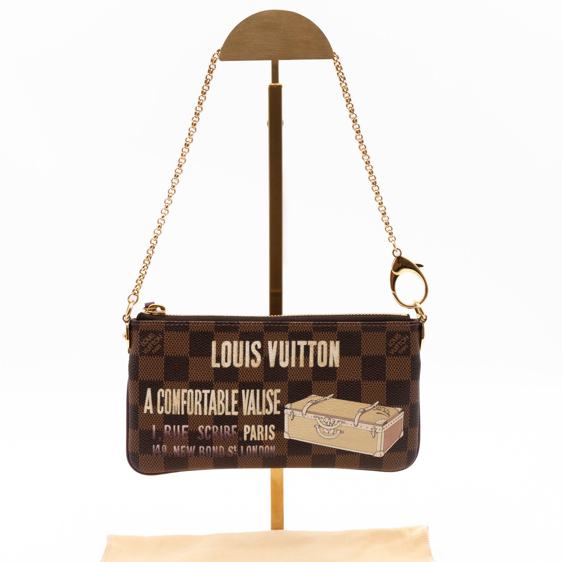 Louis Vuitton Valise Milla Damier Azur Pochette Bag White - Last Call