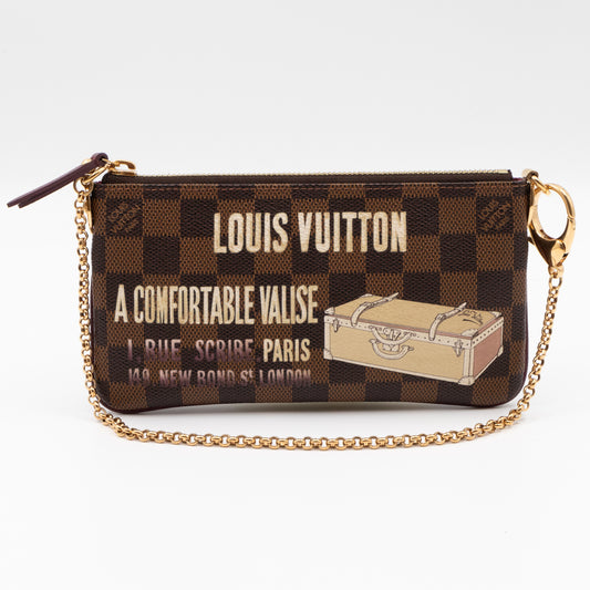 Vintage Louis Vuitton Pochette Mira MM Damier Azur Canvas Trunk