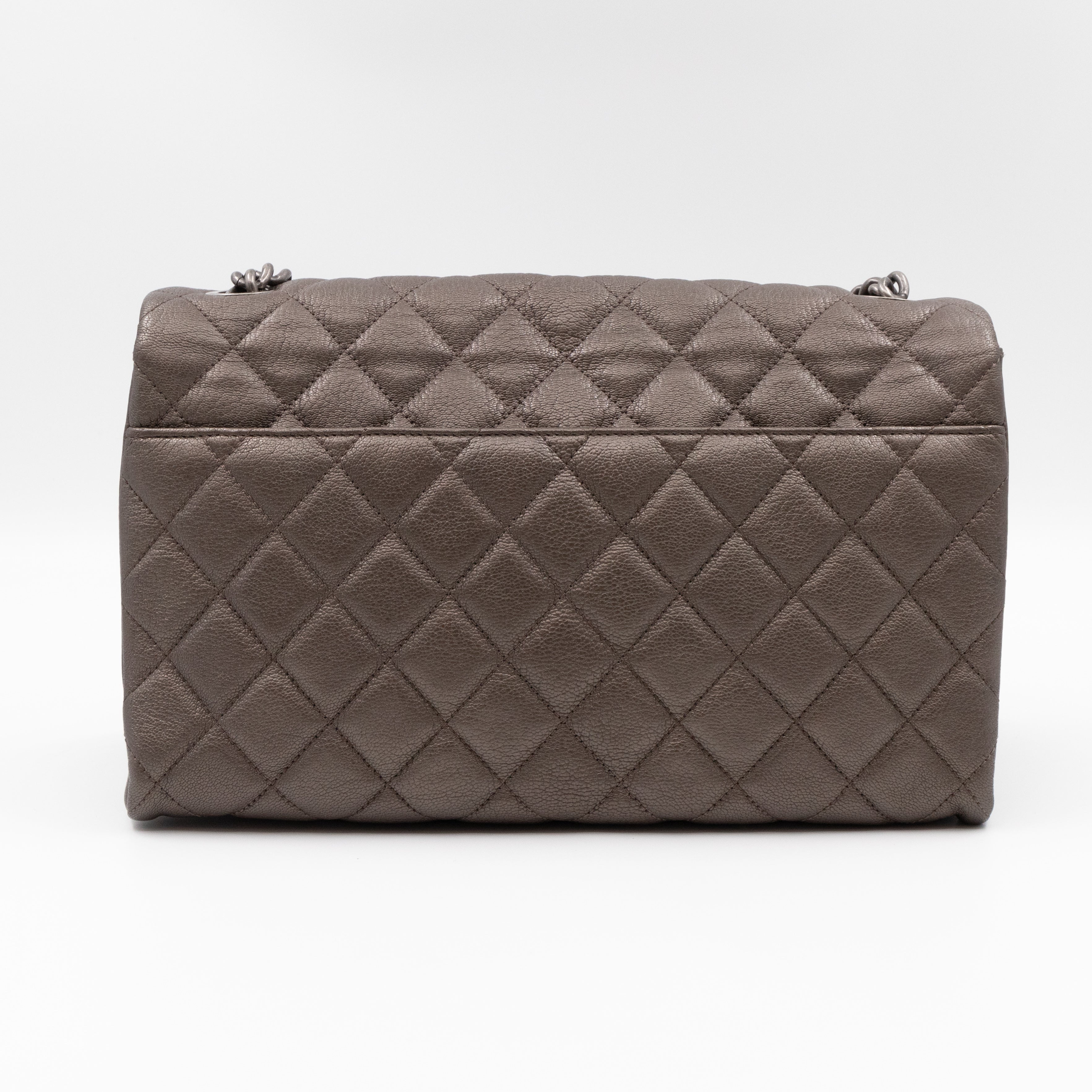 City Rock Flap Bag Jumbo Metallic Goatskin