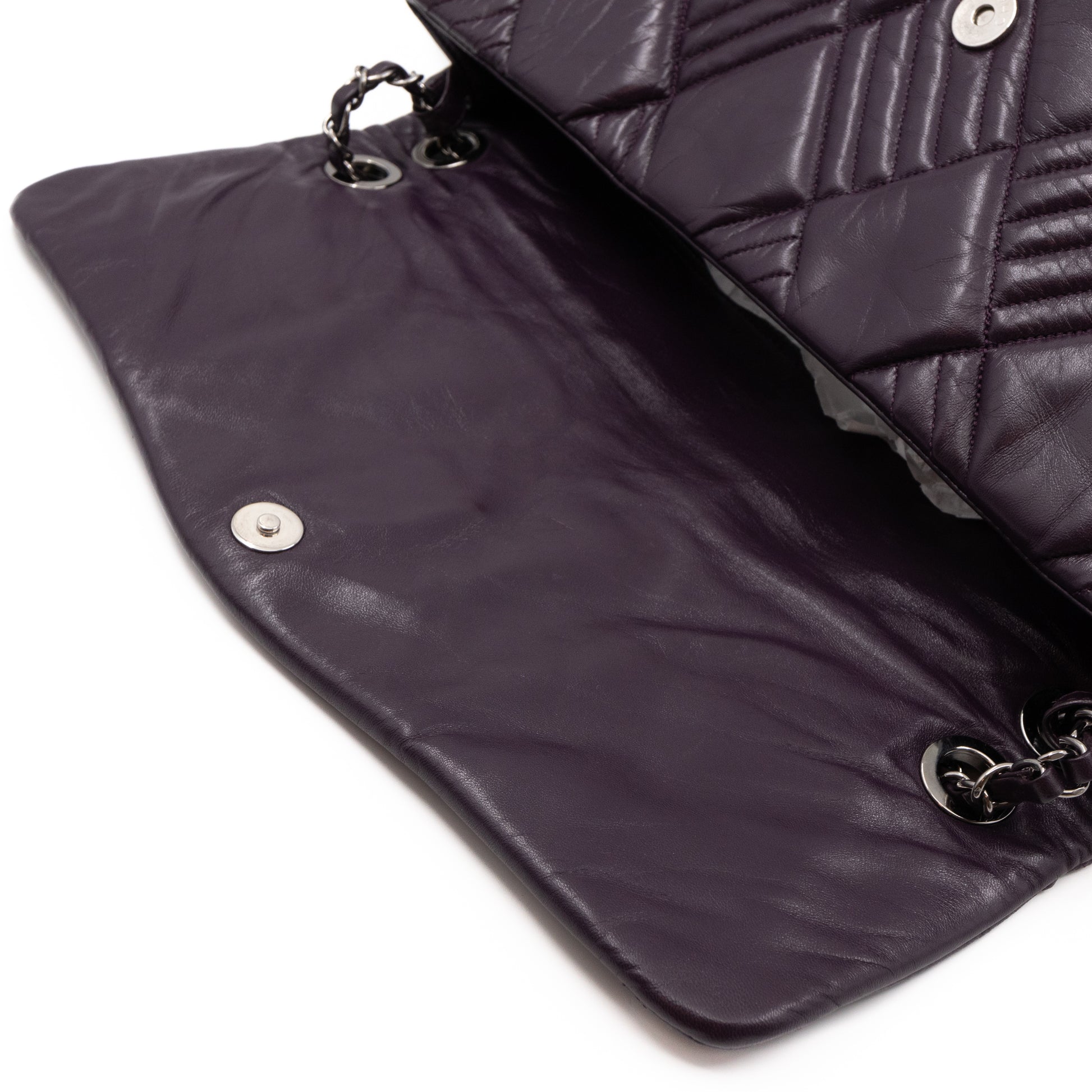 Chanel Black Soft Leather Maxi Accordion Flap Bag Chanel