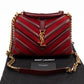 College Medium Chevron Quilted Red Suede Leather