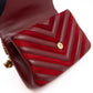 College Medium Chevron Quilted Red Suede Leather