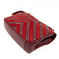 College Medium Chevron Quilted Red Suede Leather