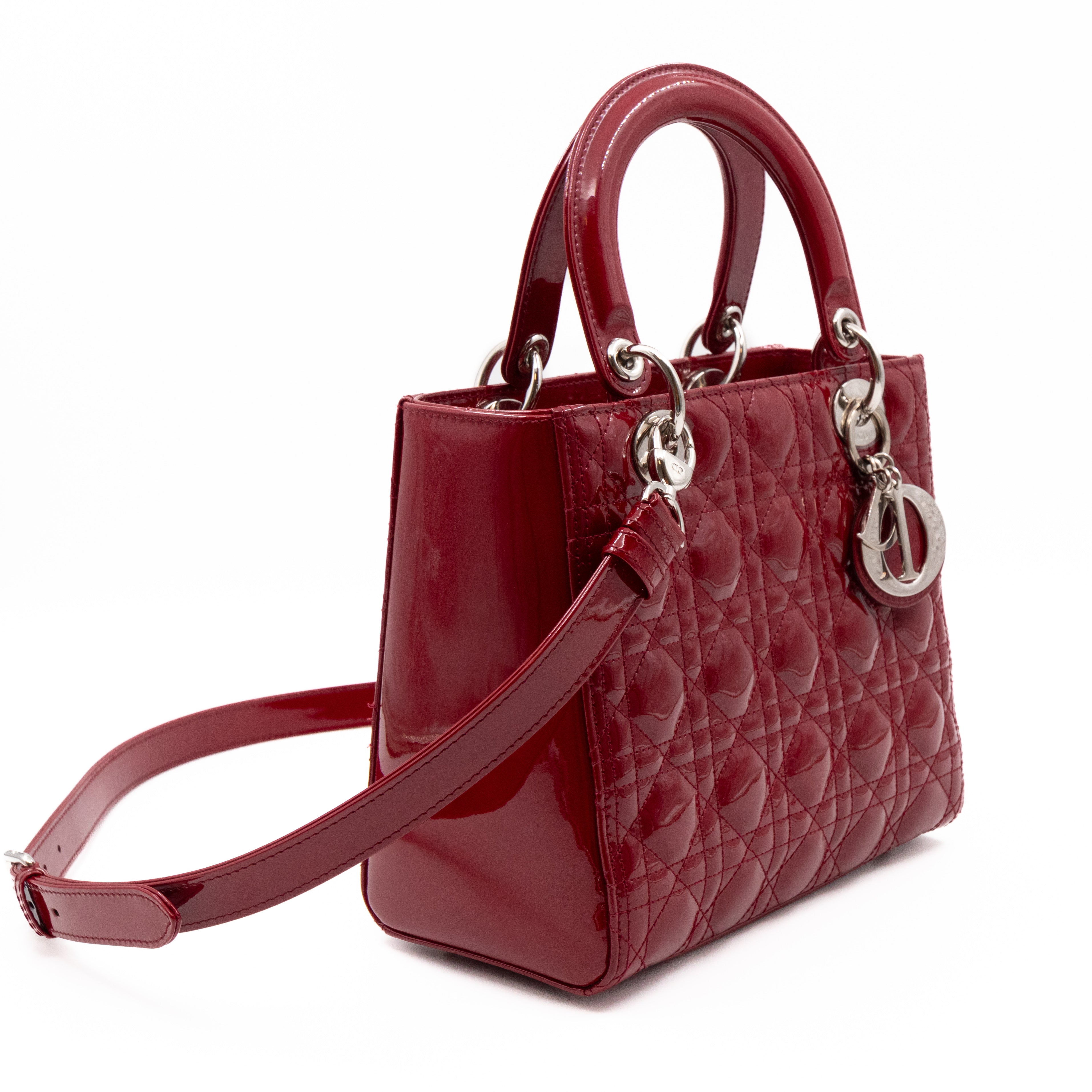 Lady dior red online patent