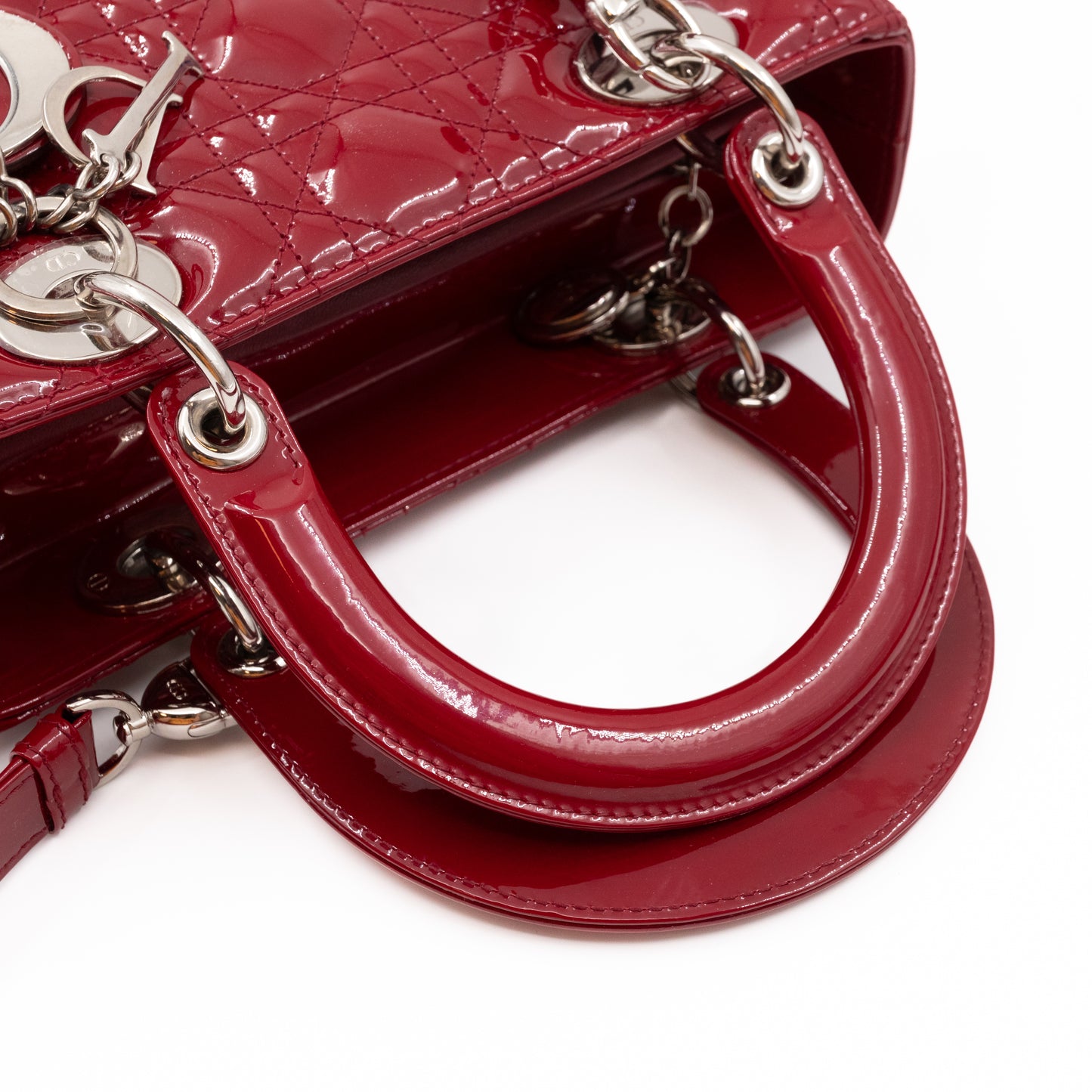 Lady Dior Medium Red Patent Leather
