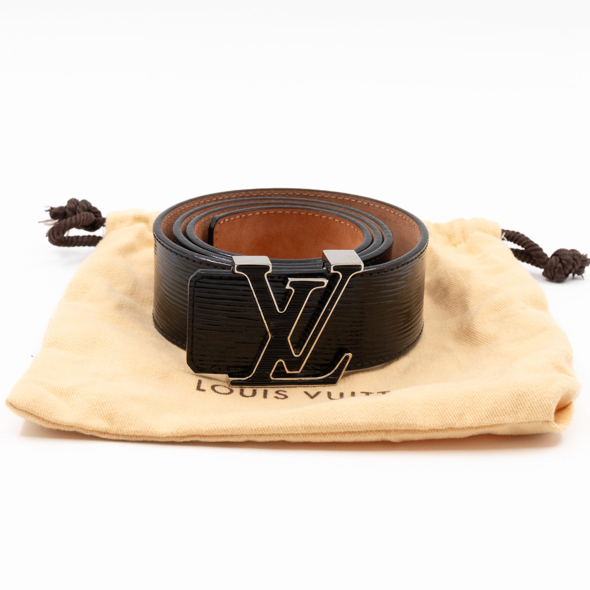 Epi 30mm LV Initiales Belt 85 40 Louis Vuitton Black Epi LV Initiales Belt - Size 90  main image 4