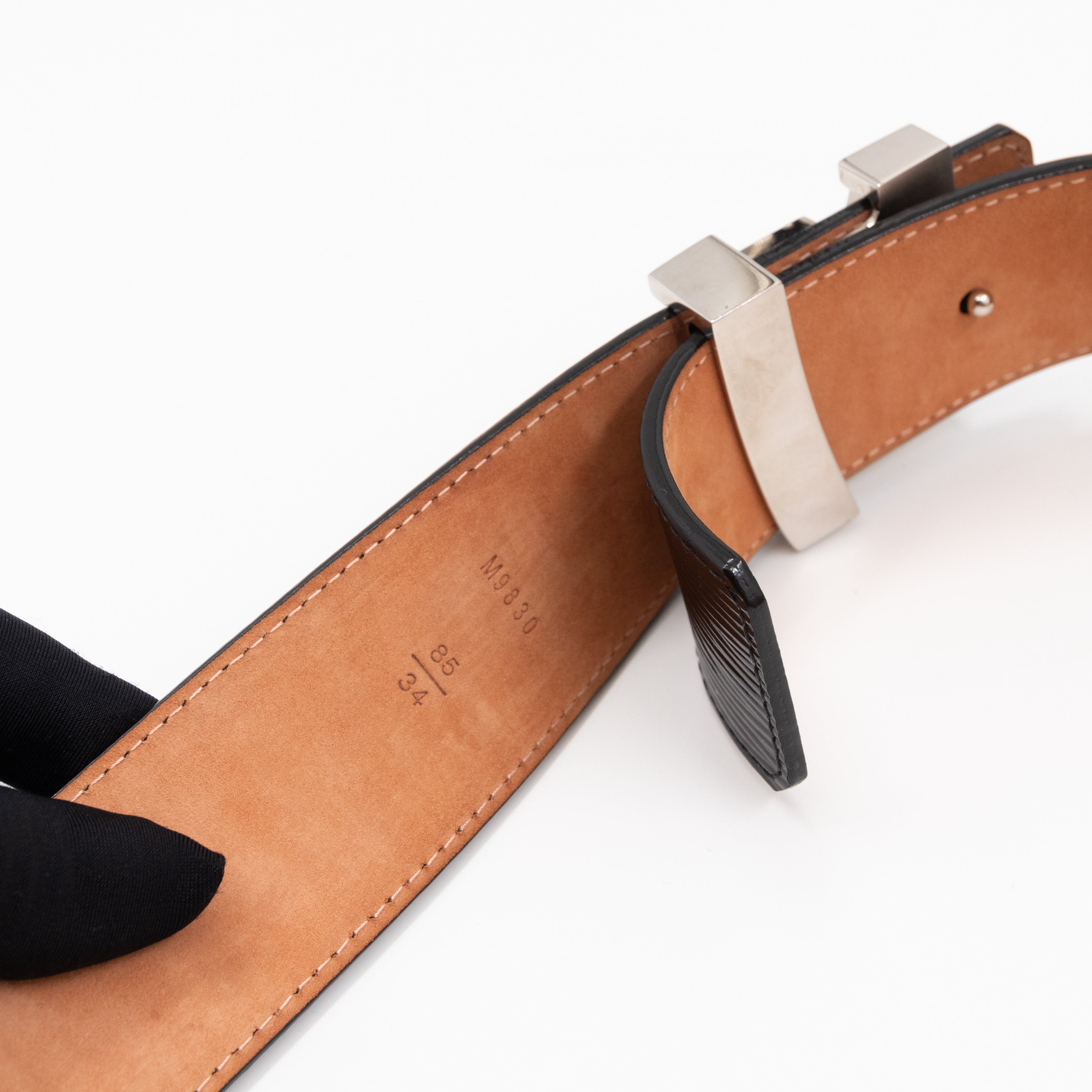 LV Initiales Belt 40 mm 85 cm Noir Electric Epi
