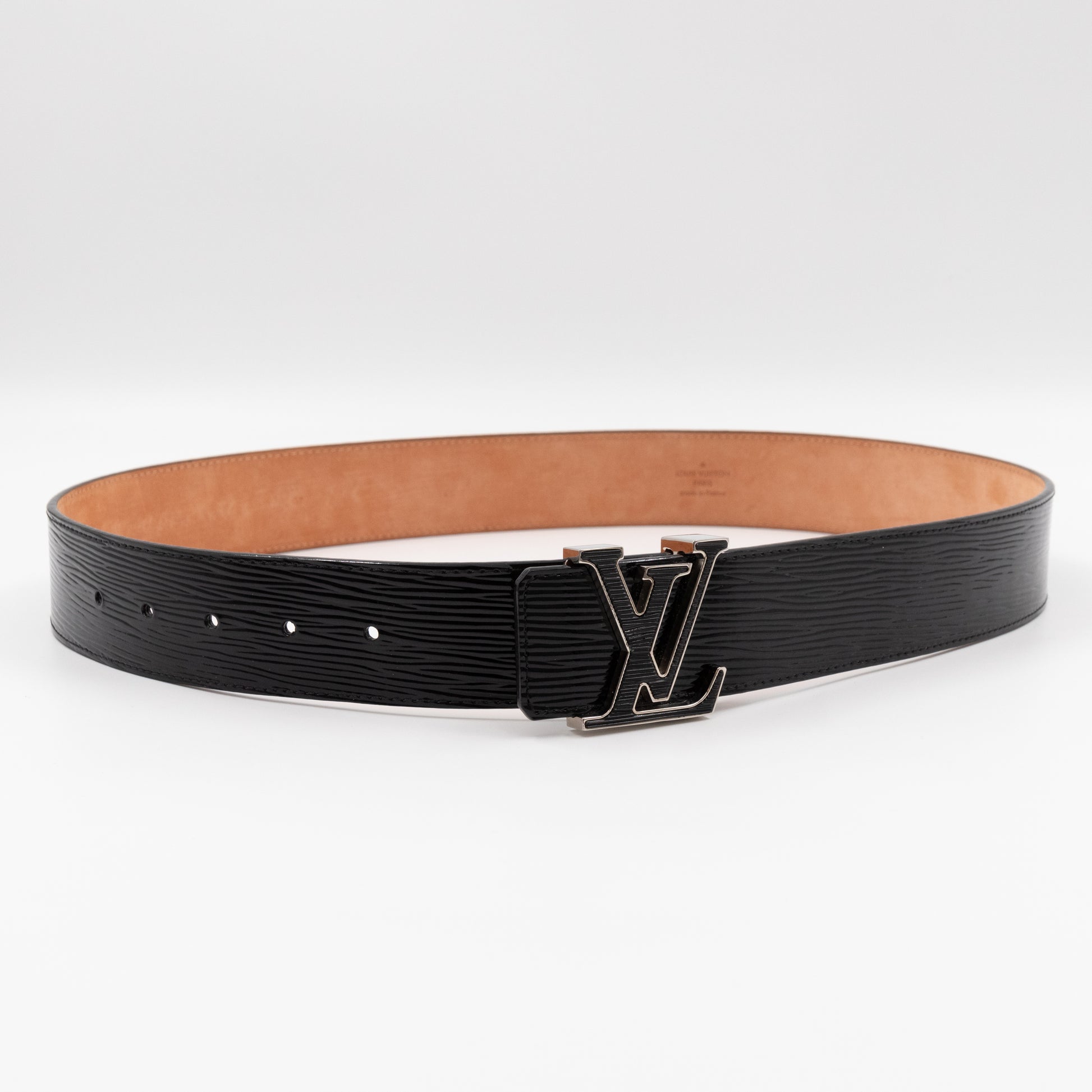 Louis Vuitton Black Epi Leather LV Initiales Belt 85 CM Louis