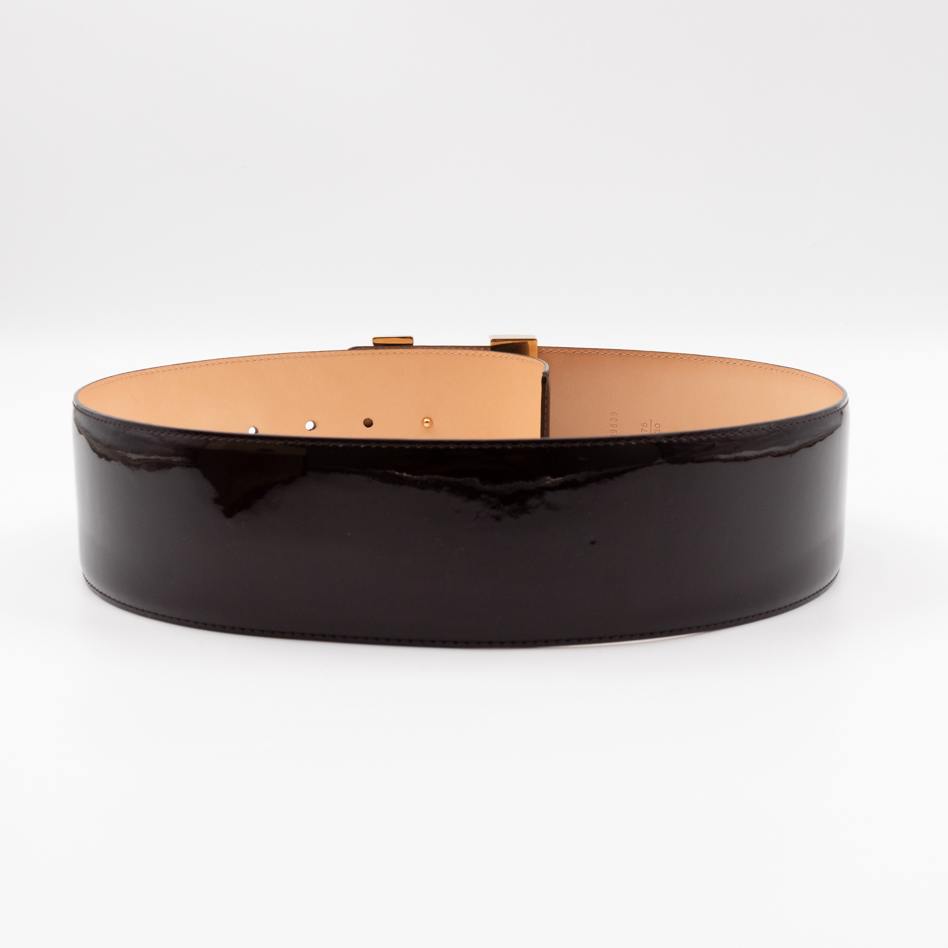 LV Initiales Belt 65 mm 75 cm Vernis Amarante