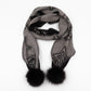 Poliana Fox Fur Cashmere Shawl Black