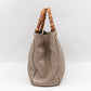 Bamboo Handle Tote Bag Champagne