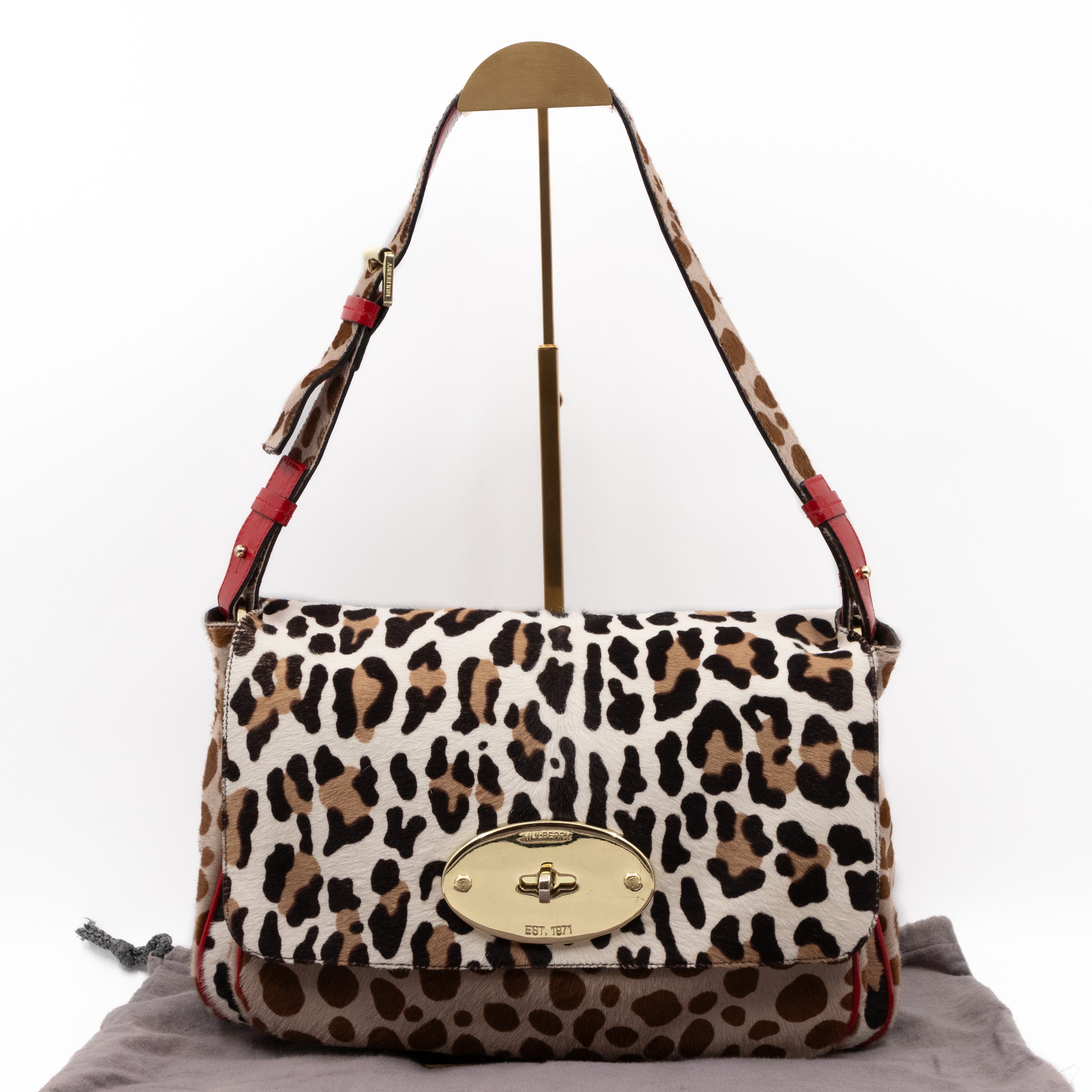 Pony Hair Shoulder Bag Leopard