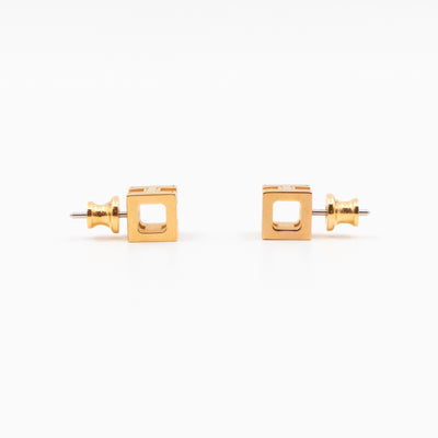 Cage d'H Earrings Black Gold