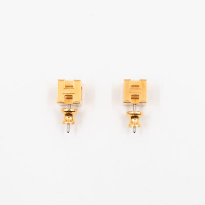 Cage d'H Earrings Black Gold