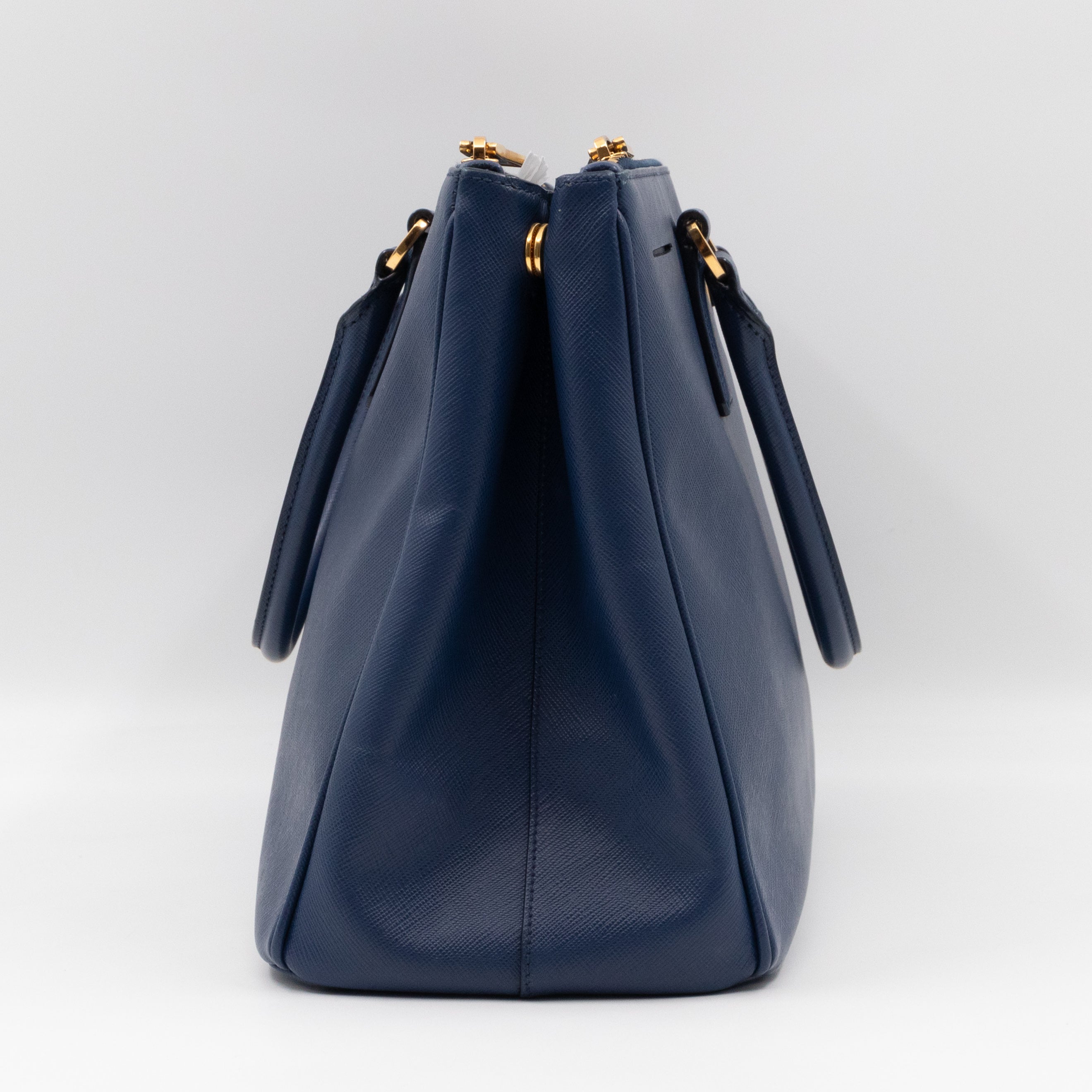 Prada Prada Galleria Large Double Zip Blue Saffiano Queen Station