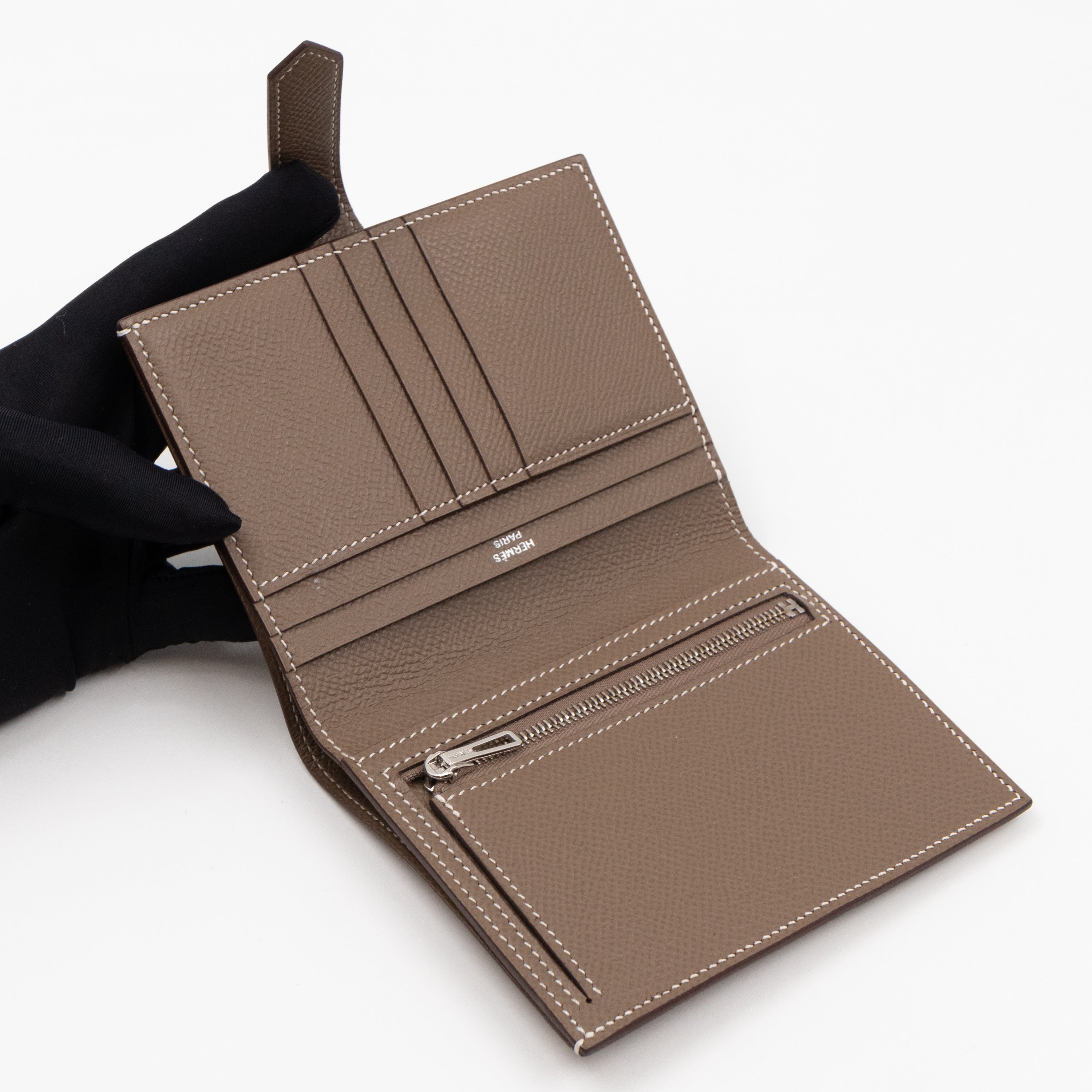 Bearn Compact Wallet Etoupe Leather