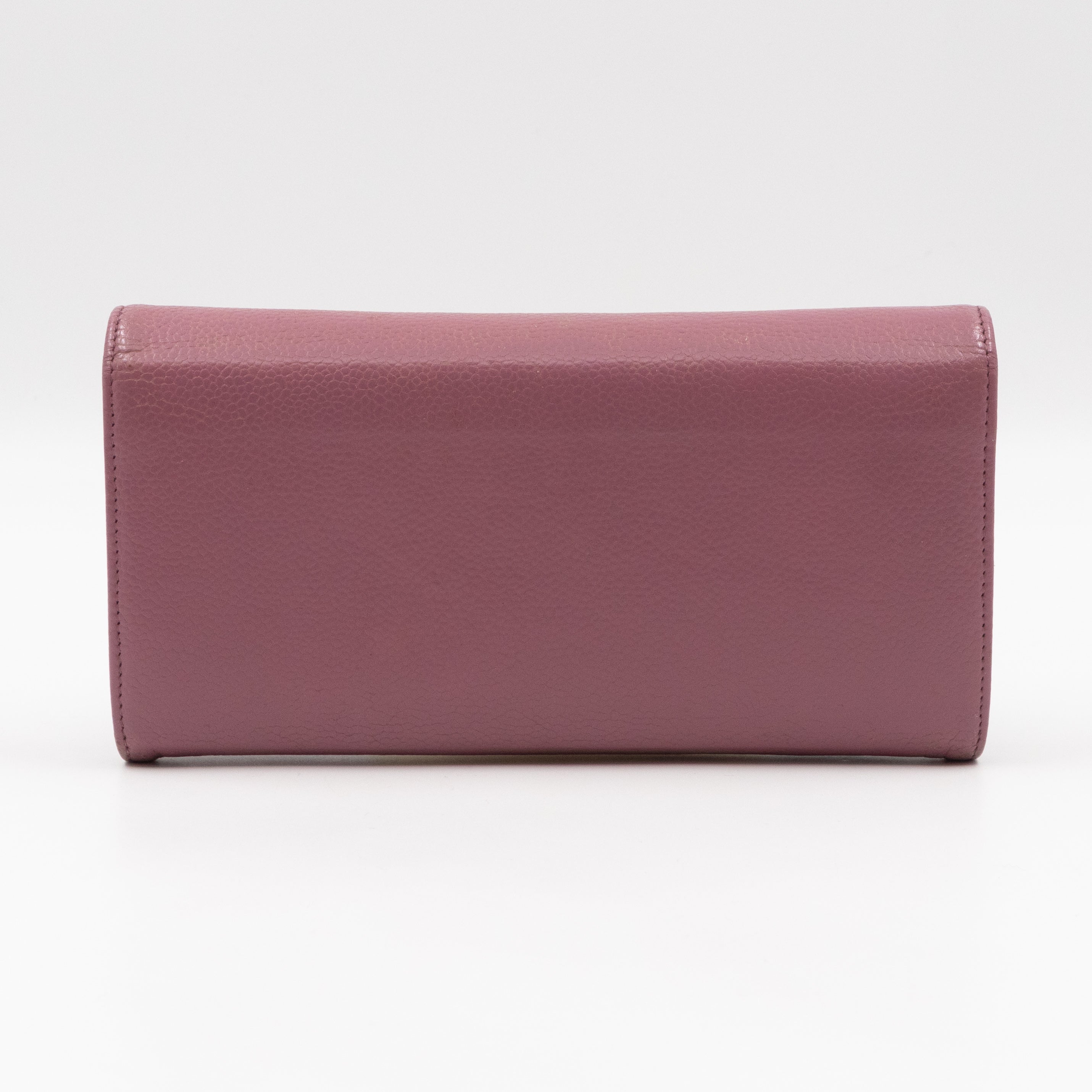 Continental Flap Wallet Mauve Caviar