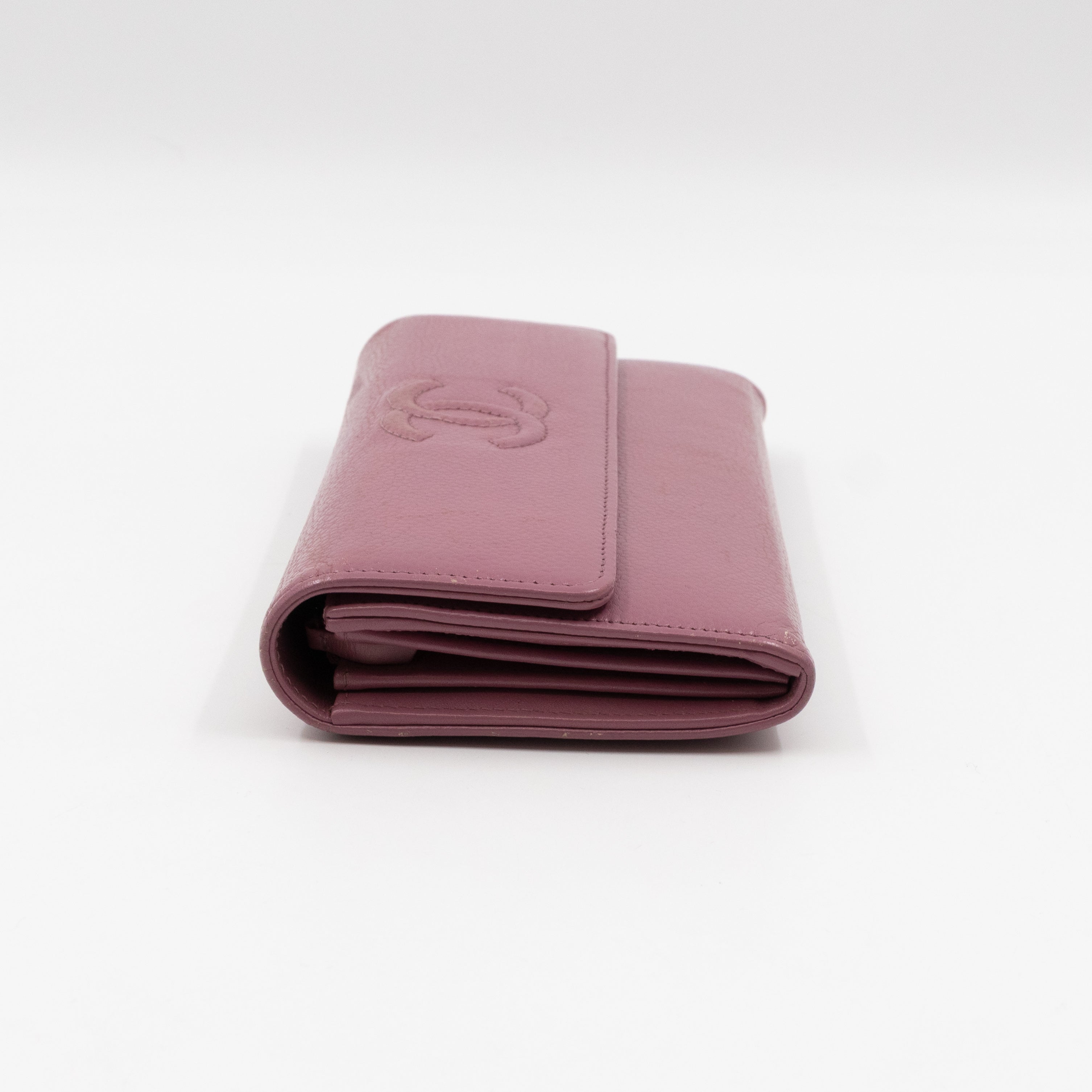 Continental Flap Wallet Mauve Caviar