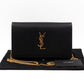 Kate Chain Wallet Bag Black Grained Leather Gold