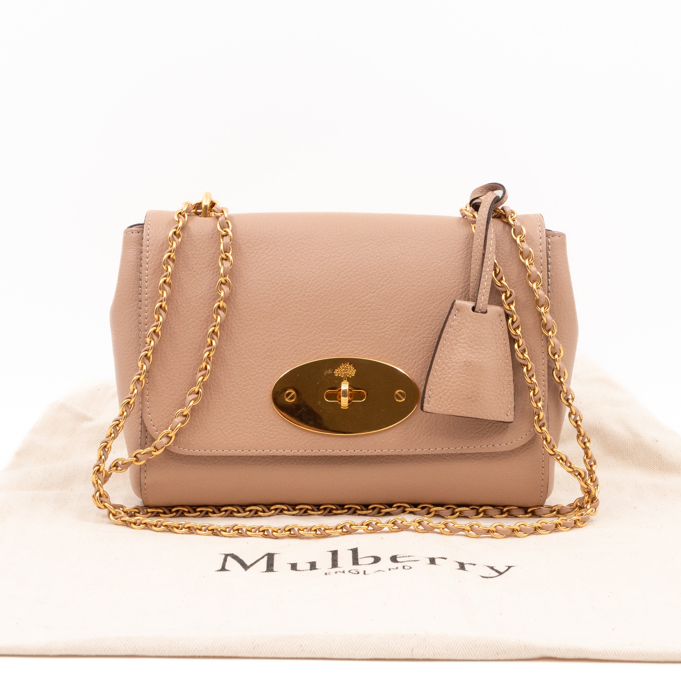 Mulberry – Mulberry Lily Small Beige Leather Gold – Queen Station